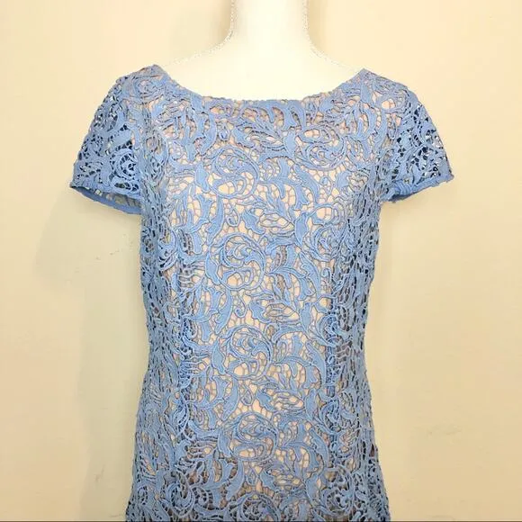 The Jetset Diaries Sambra Blue Lace Overlay Dress