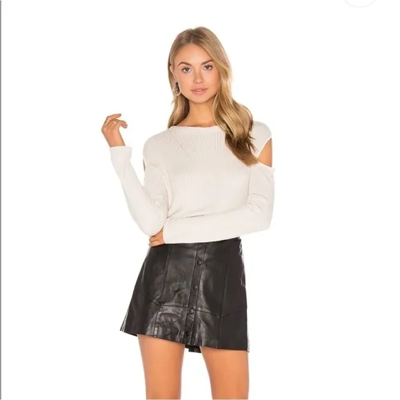 THE JETSET DIARIES Saraya Leather Skirt in Black Size M