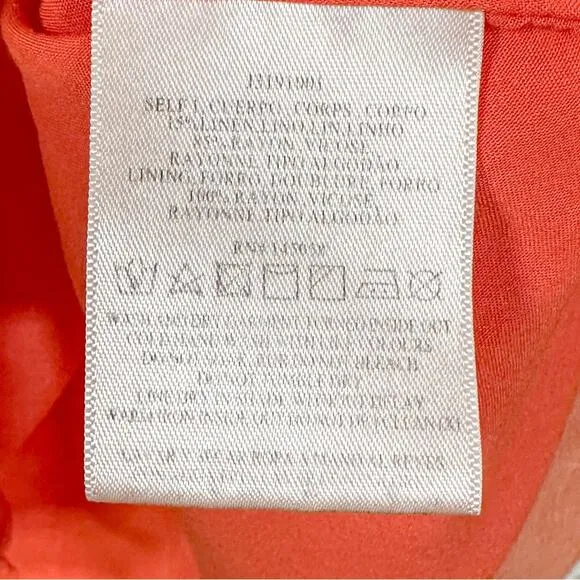The Jetset Diaries TJD Heartbreaker Orange Linen Mini Dress, EUC, Medium
