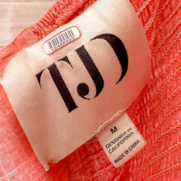 The Jetset Diaries TJD Heartbreaker Orange Linen Mini Dress, EUC, Medium