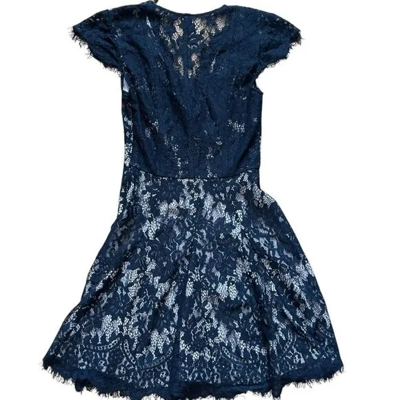 The Jetset Diaries X Free People Fantasia Skater Dress Black Nude Lace XS