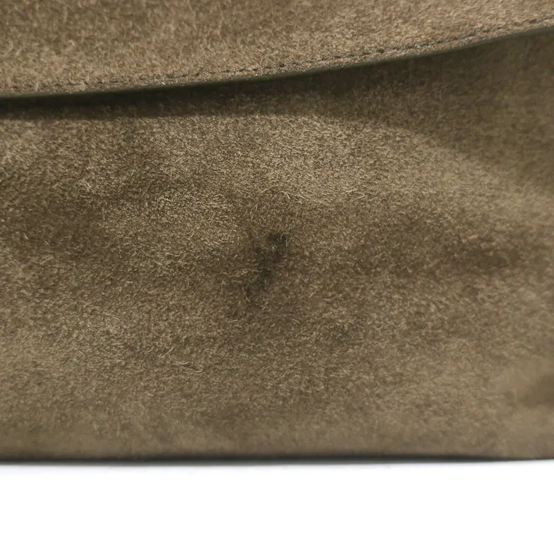 The Row Top Handle 14 Shoulder Bag Dark Olive Suede