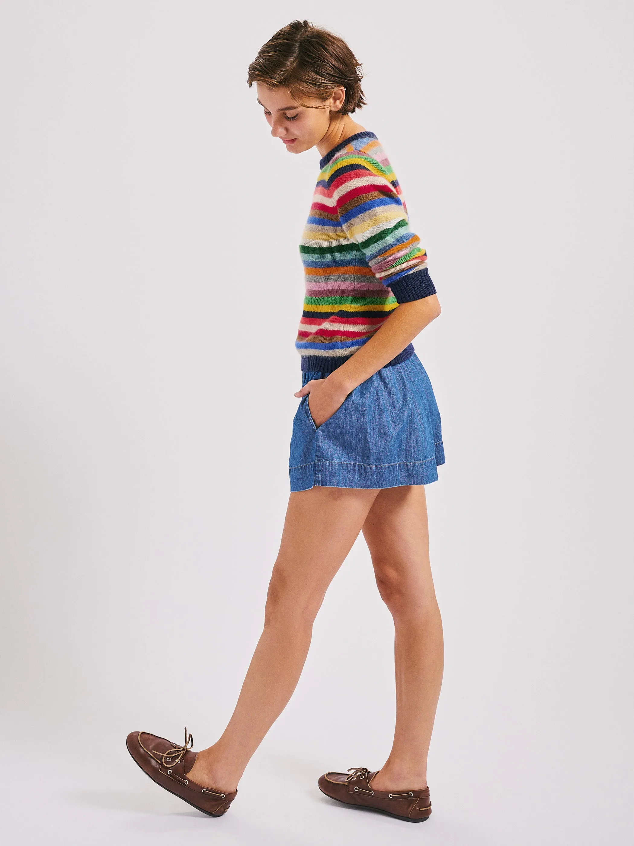 The Shkip Shorts in Denim