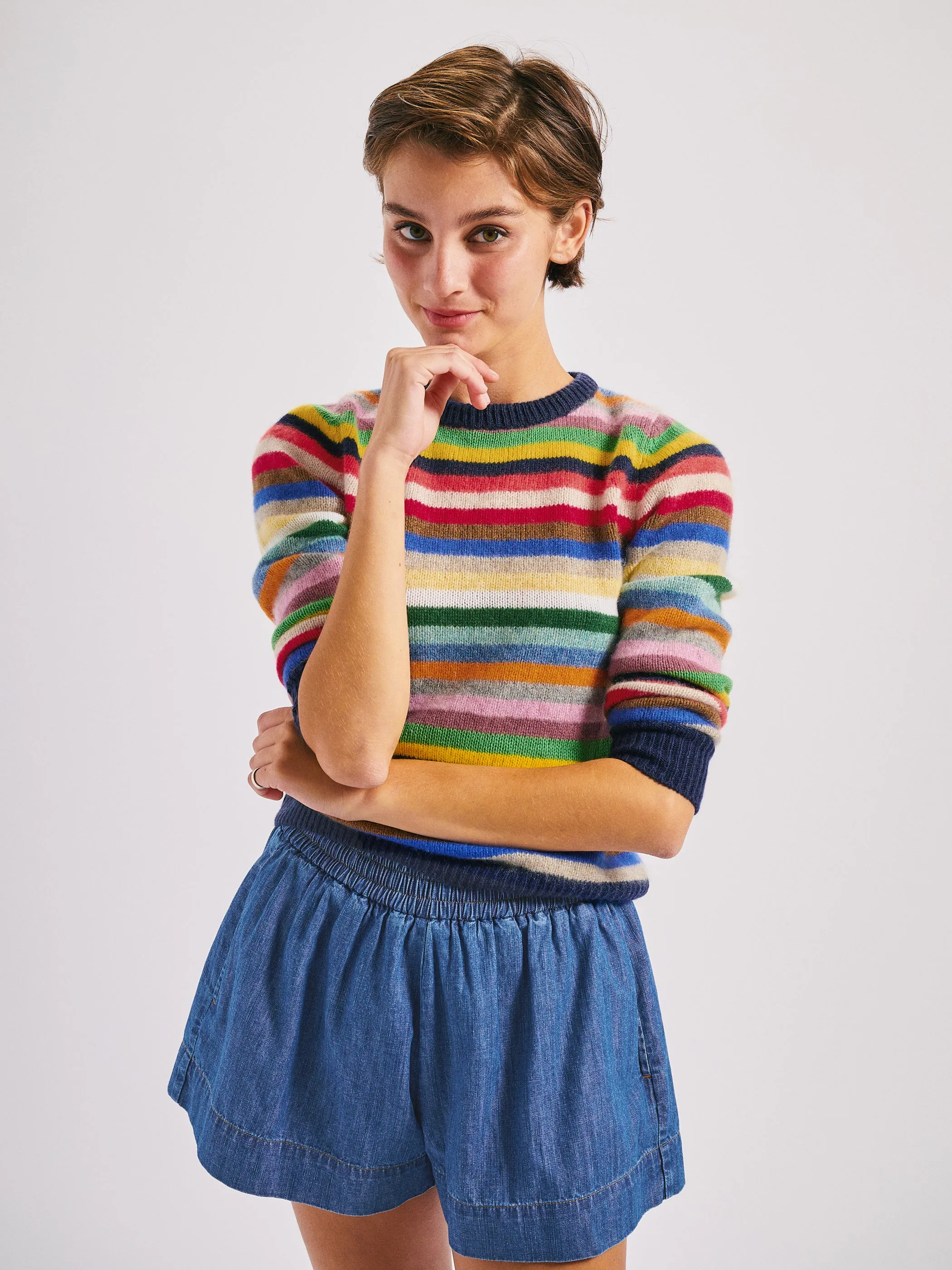 The Shkip Shorts in Denim