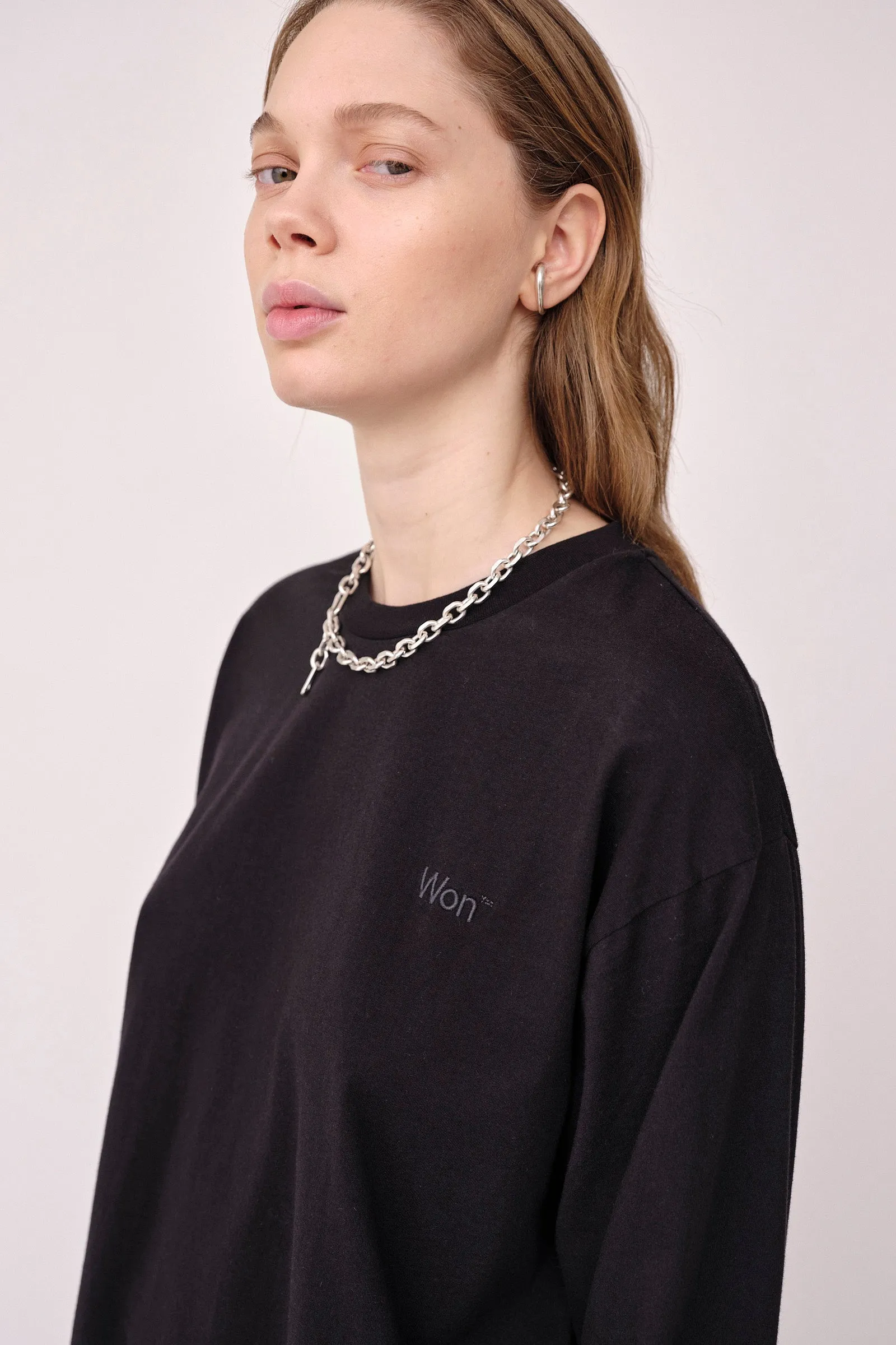 The Staff Tee LS Embroidery W - Black