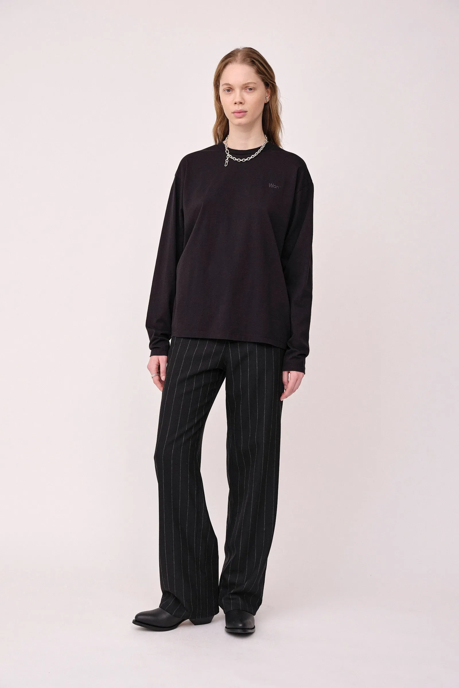 The Staff Tee LS Embroidery W - Black