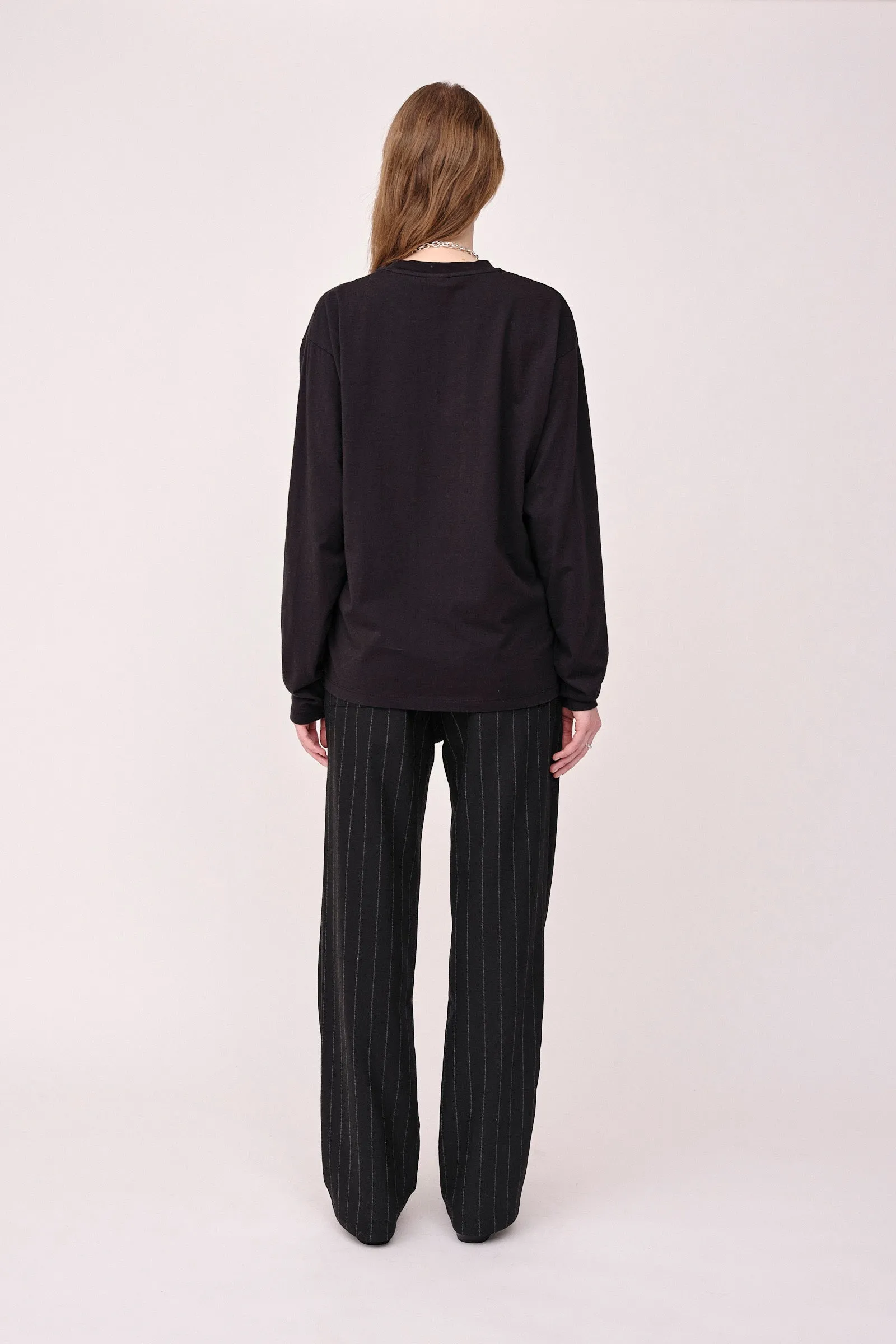 The Staff Tee LS Embroidery W - Black