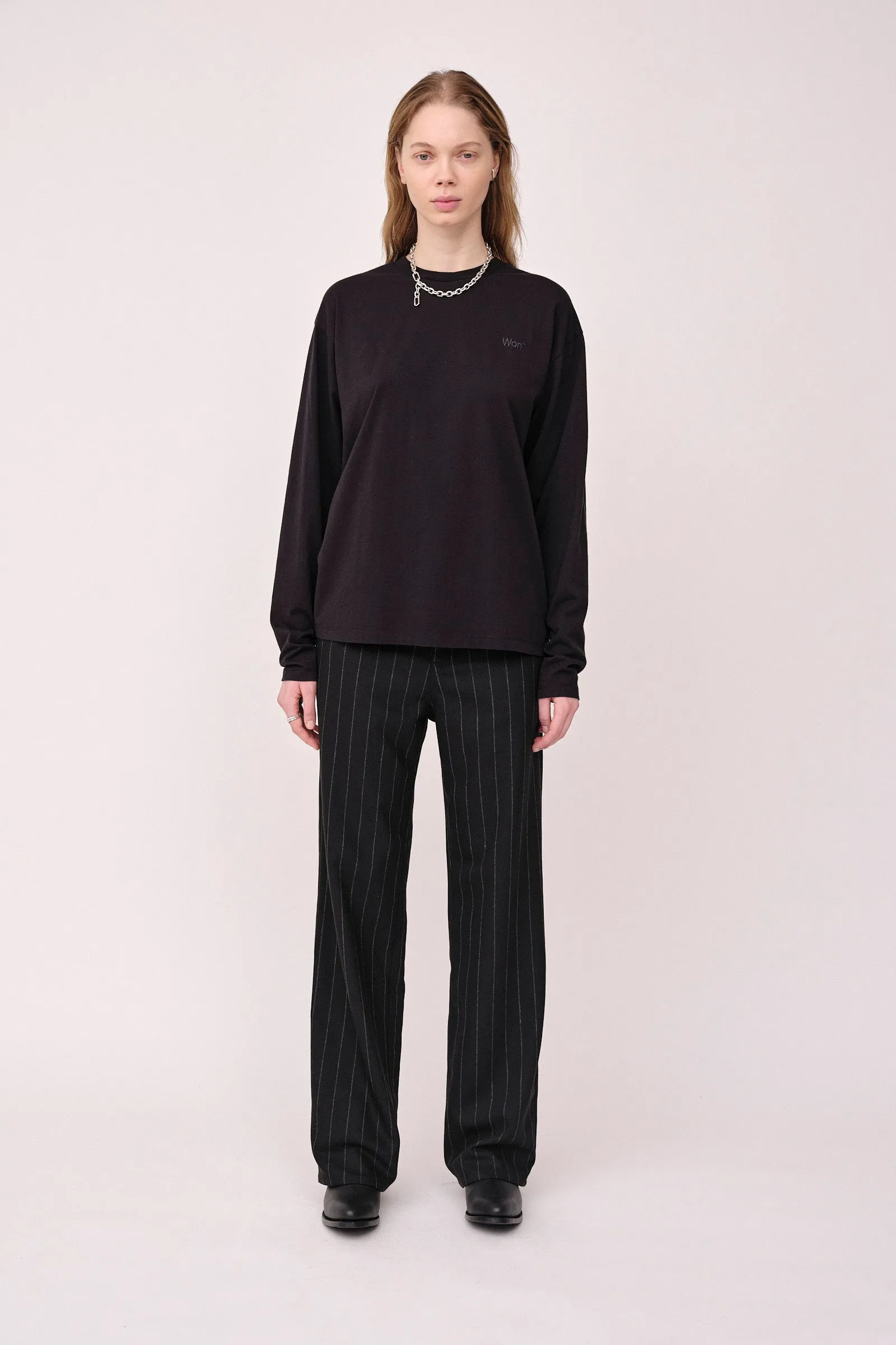 The Staff Tee LS Embroidery W - Black