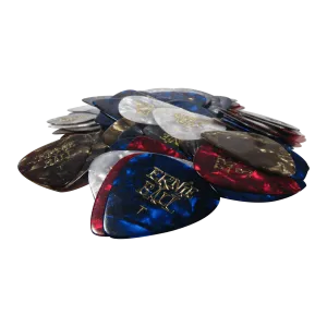 Thin Assorted Color Pearloid Cellulose Picks bag of 144
