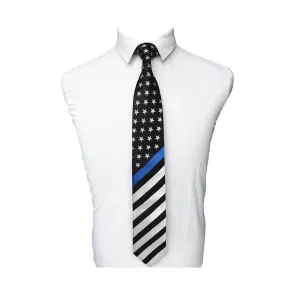 Thin Blue Line American Flag Necktie