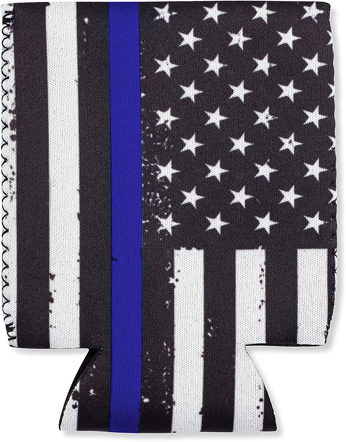Thin Blue Line Collapsible Beer Can and Bottle Beverage Cooler Sleeves - 2 Pack - Standard Size 12 oz - 3mm Thick Insulated Neoprene