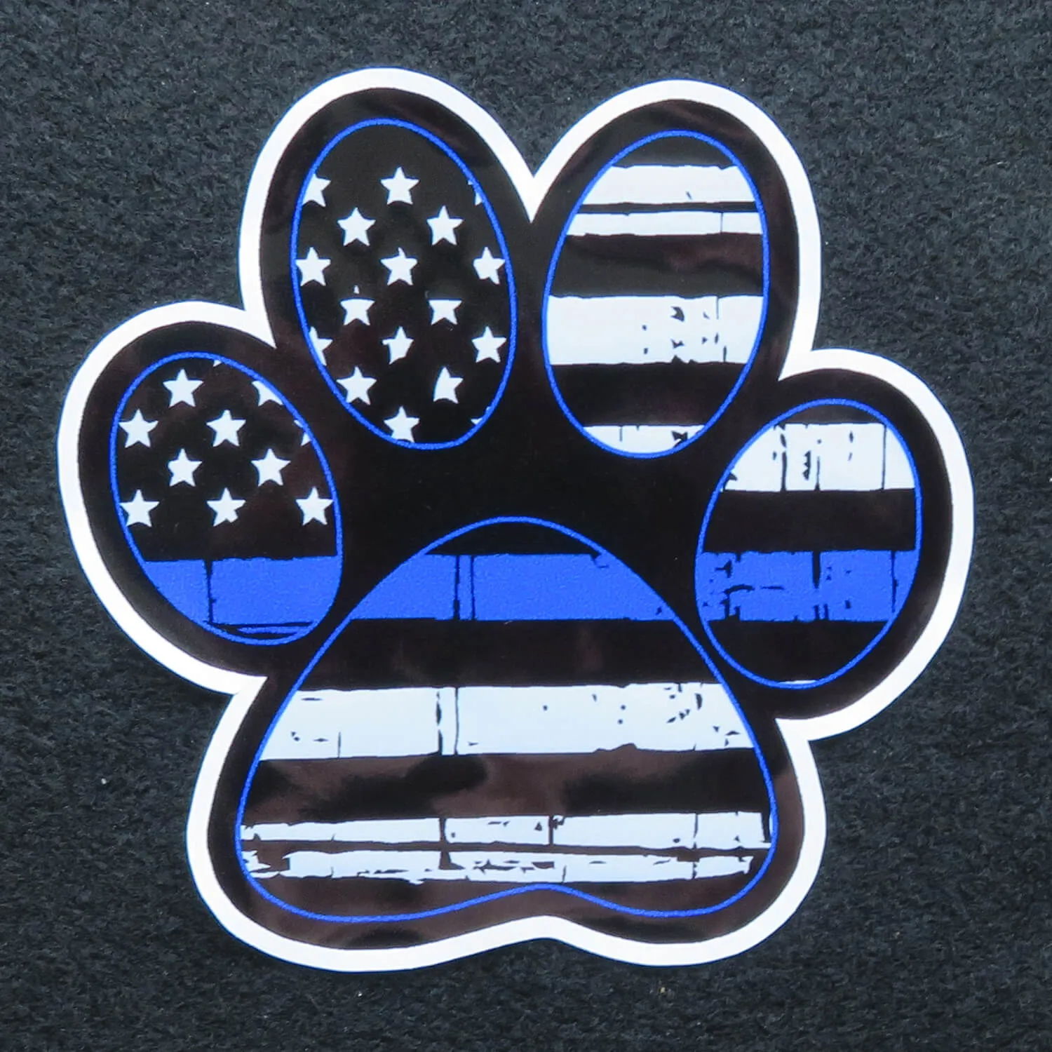 Thin Blue Line Paw Print Vinyl Decal
