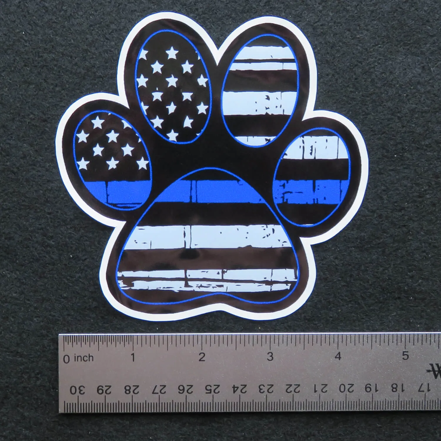 Thin Blue Line Paw Print Vinyl Decal