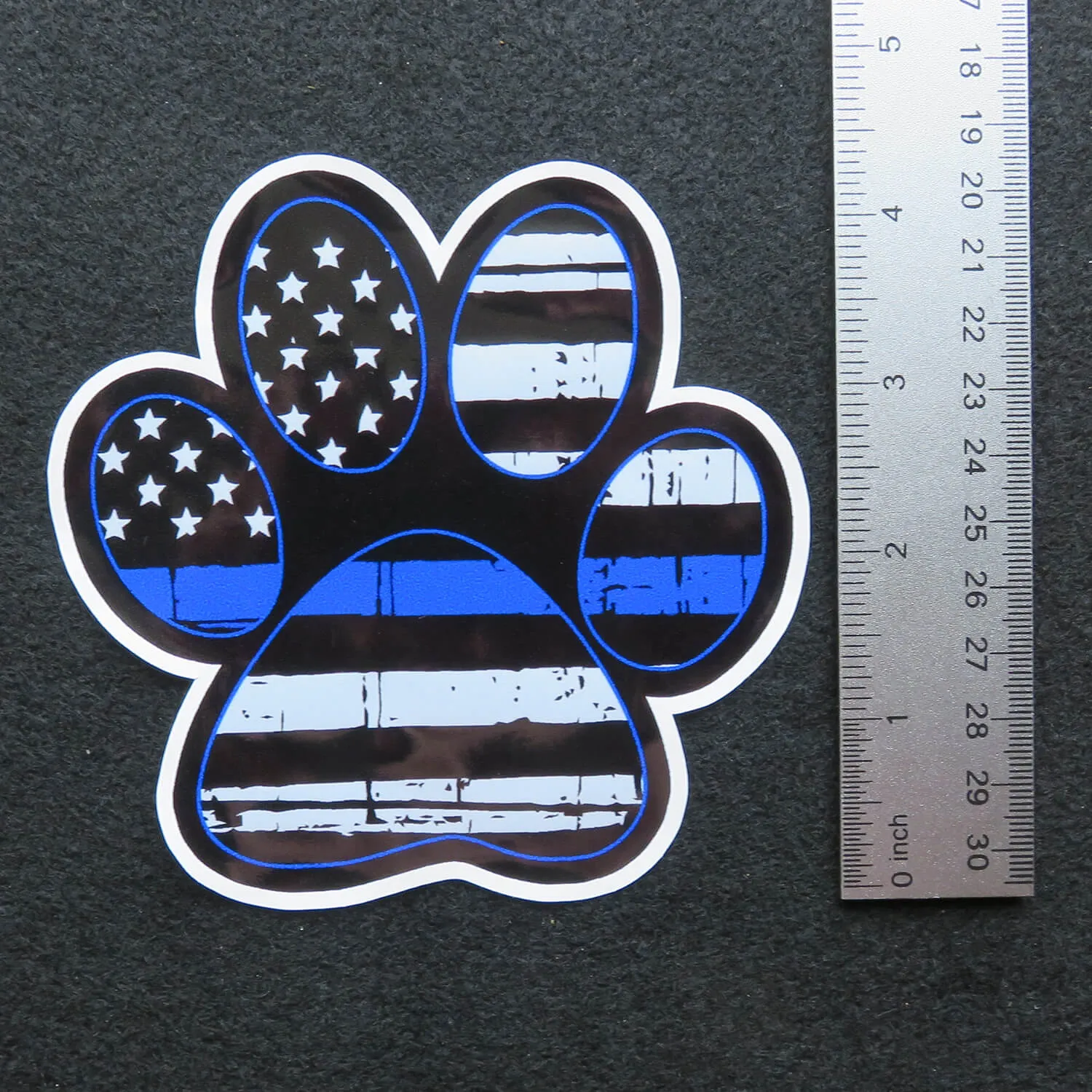 Thin Blue Line Paw Print Vinyl Decal