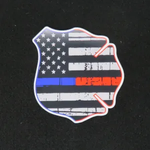 Thin Blue Line Thin Red Line Police Fire Mashup Magnet
