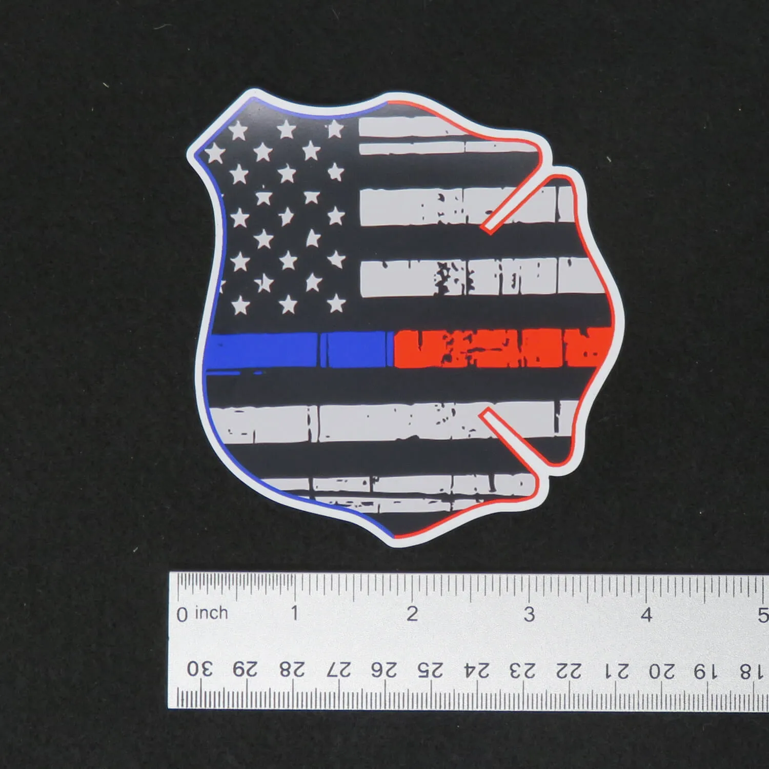 Thin Blue Line Thin Red Line Police Fire Mashup Magnet