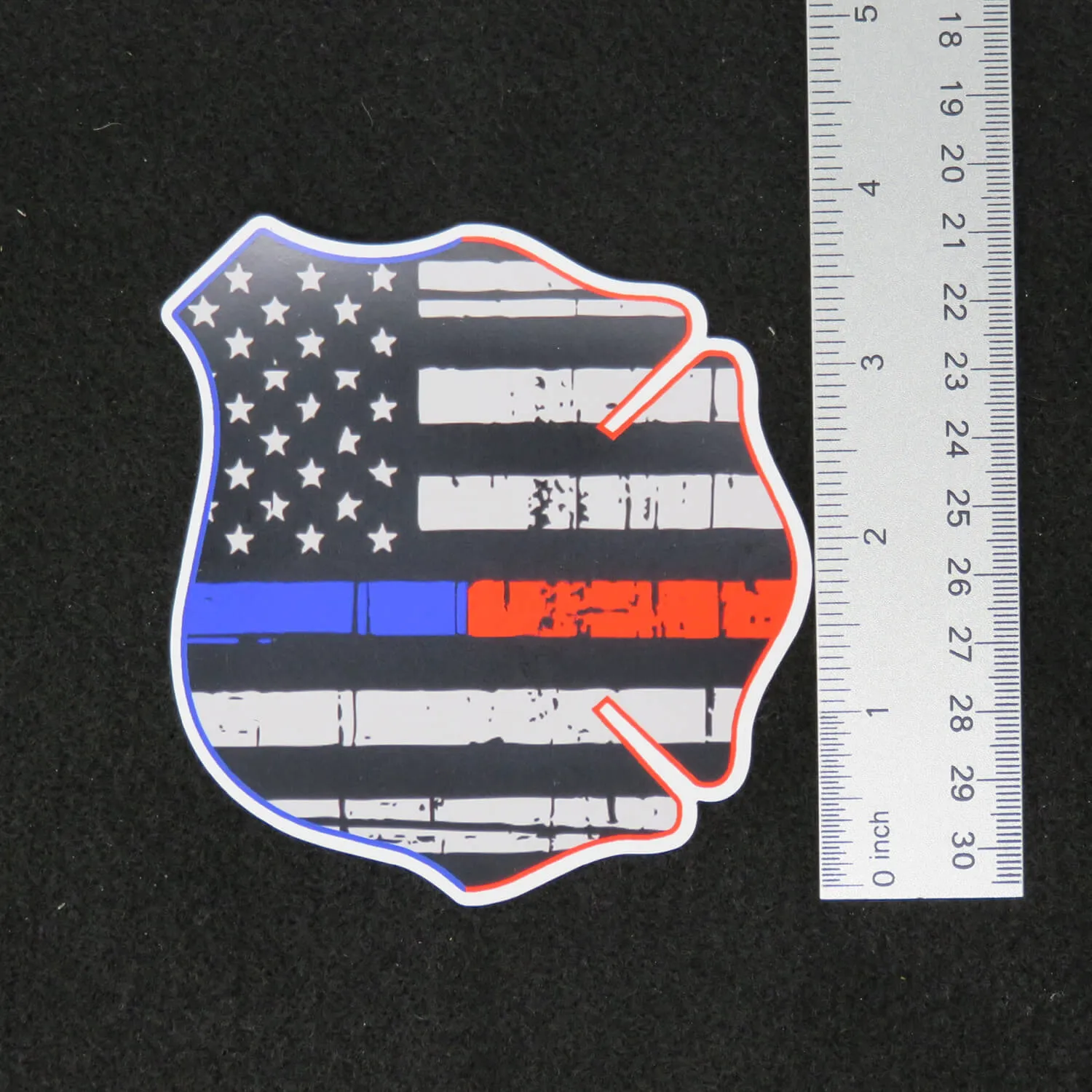 Thin Blue Line Thin Red Line Police Fire Mashup Magnet