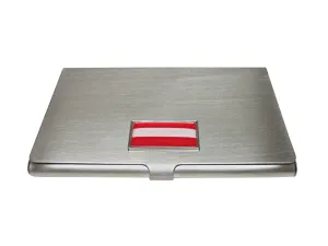 Thin Bordered Austria Flag Pendant Business Card Holder