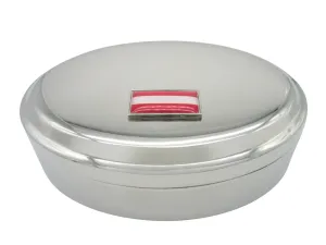 Thin Bordered Austria Flag Pendant Oval Trinket Jewelry Box