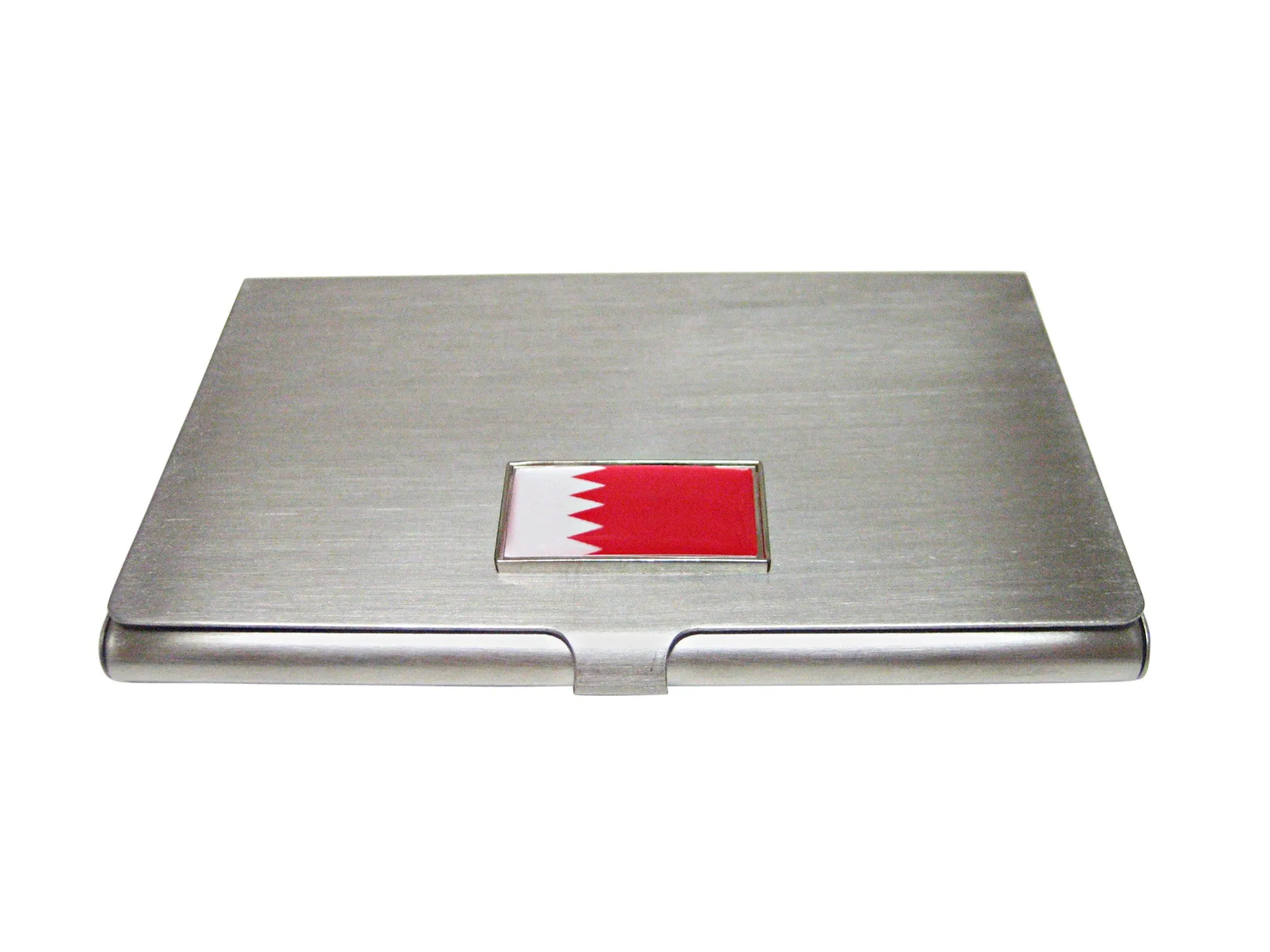 Thin Bordered Bahrain Flag Pendant Business Card Holder