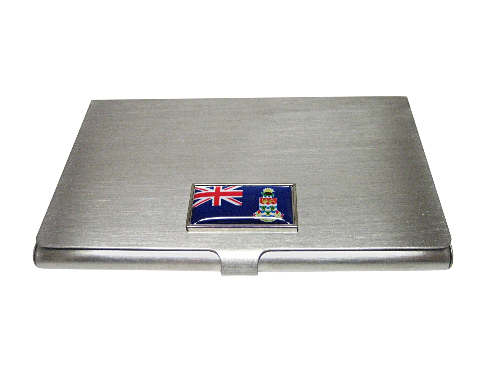 Thin Bordered Cayman Islands Flag Pendant Business Card Holder