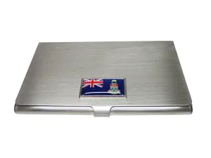 Thin Bordered Cayman Islands Flag Pendant Business Card Holder