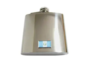 Thin Bordered Guatemala Flag Pendant 6 Oz. Stainless Steel Flask