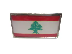 Thin Bordered Lebanon Flag Adjustable Size Fashion Ring