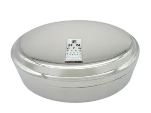 Thin Bordered Optometrist Design Pendant Oval Trinket Jewelry Box