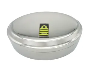 Thin Bordered Rectangular Nautical Captain Rank Oval Trinket Jewelry Box