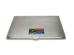 Thin Bordered South Africa Flag Business Card Holder