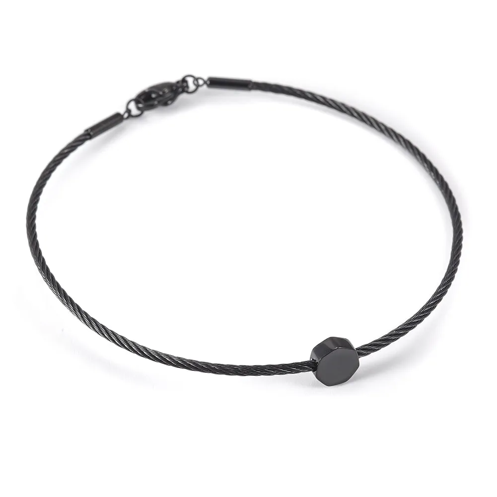 Thin cable bracelet-NSB1684ST