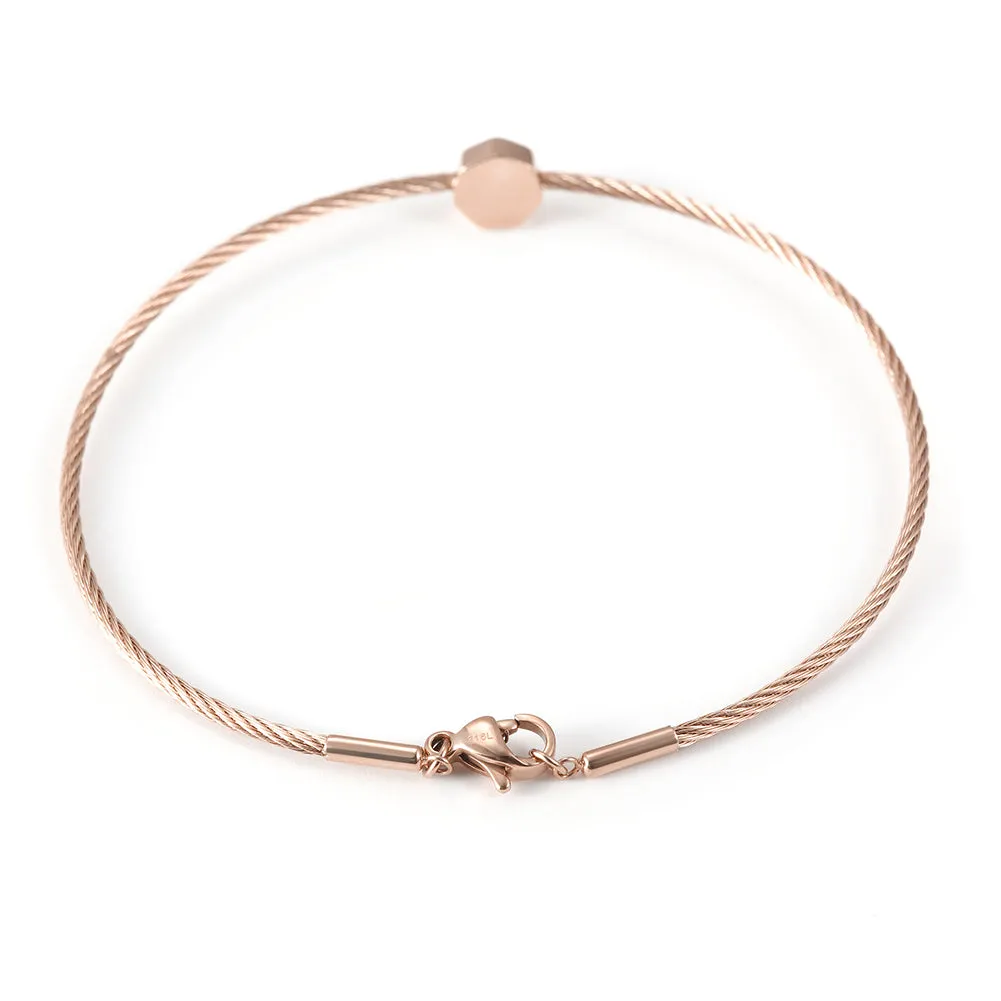 Thin cable bracelet-NSB1684ST