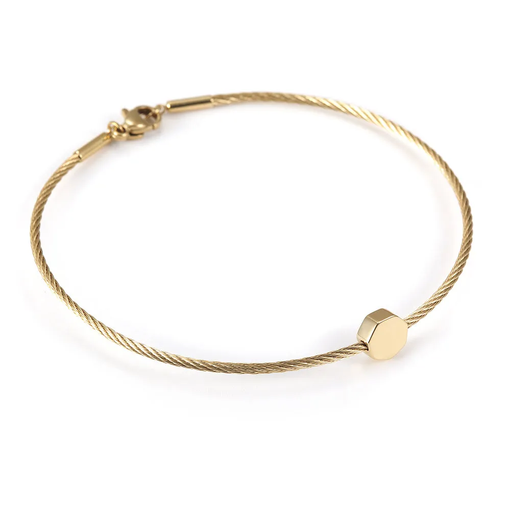 Thin cable bracelet-NSB1684ST