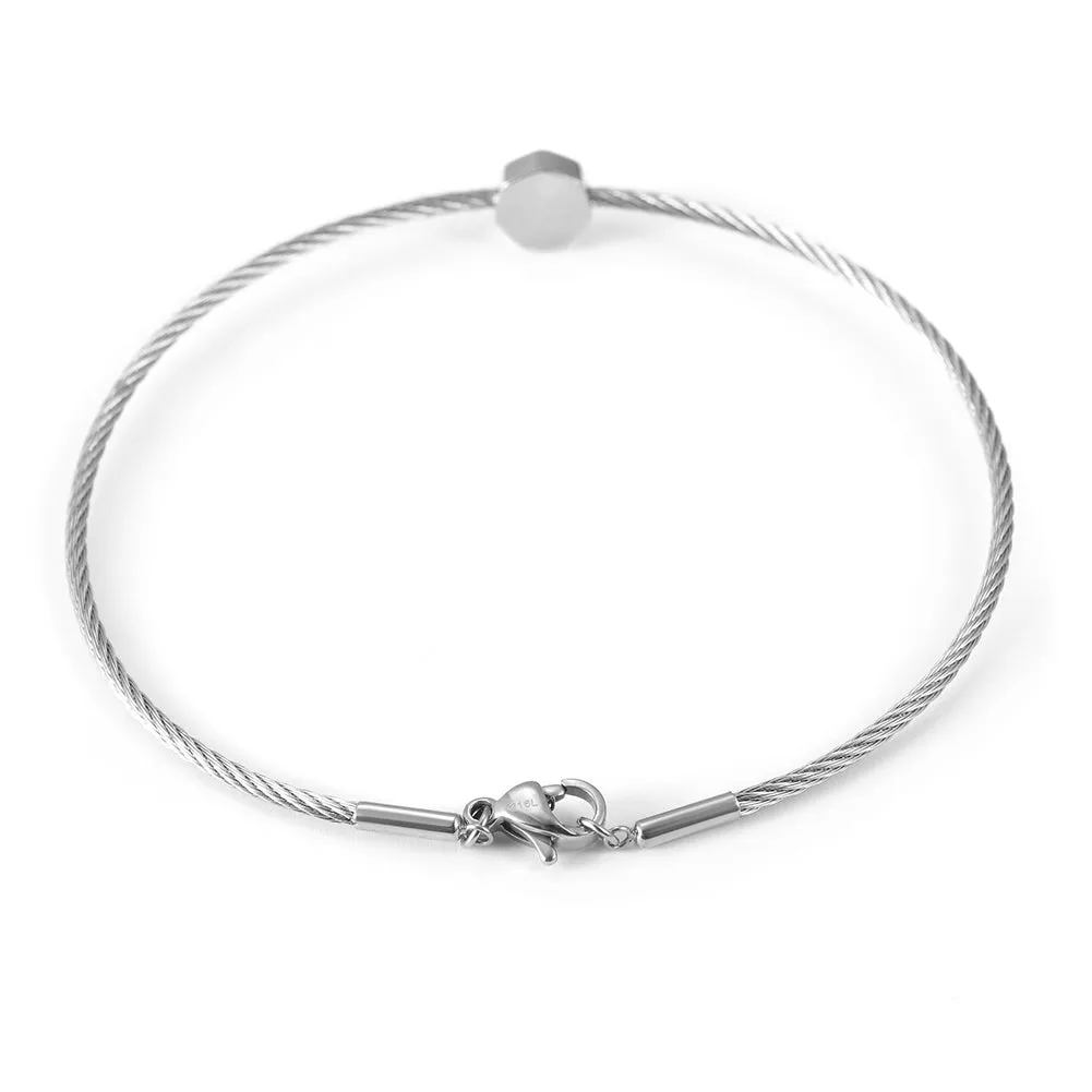 Thin cable bracelet-NSB1684ST