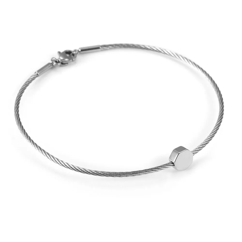 Thin cable bracelet-NSB1684ST