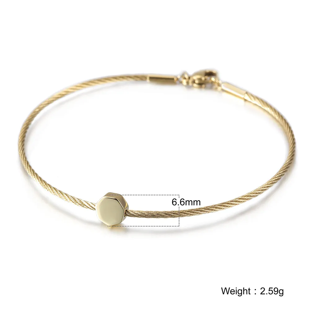 Thin cable bracelet-NSB1684ST