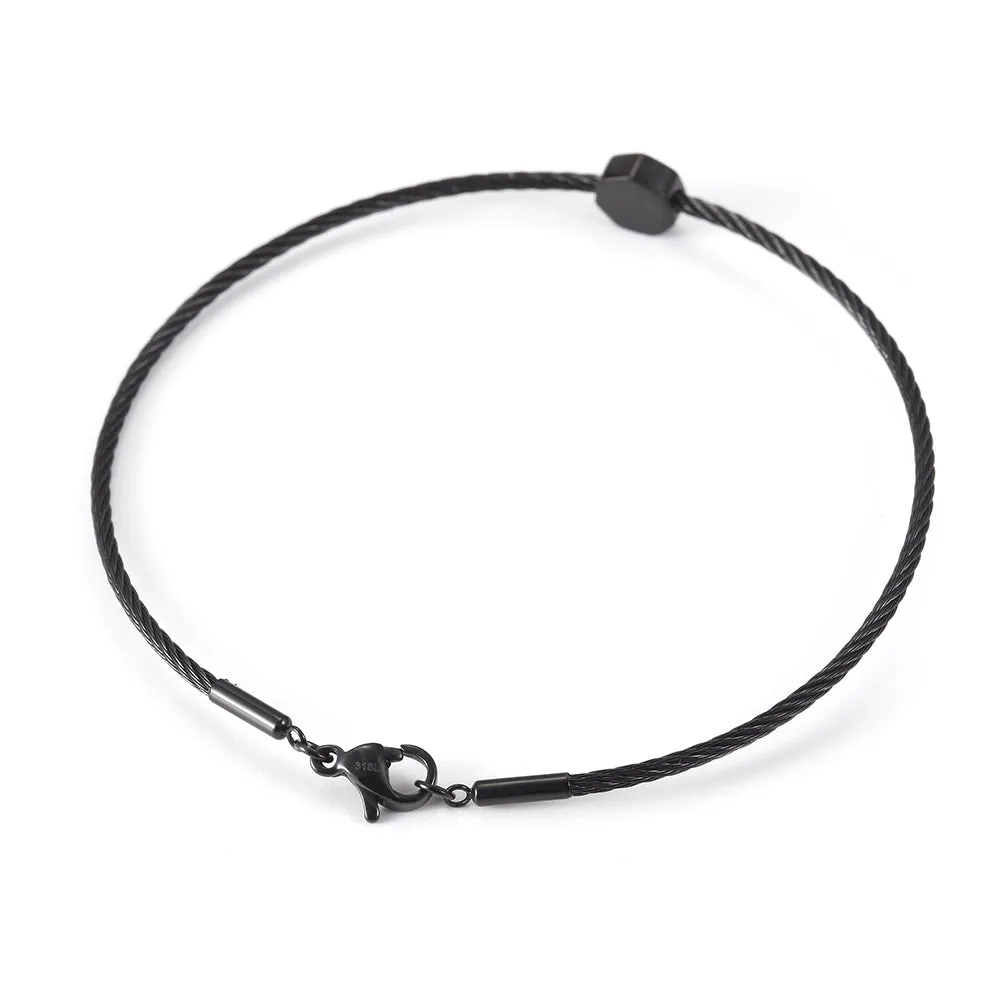 Thin cable bracelet-NSB1684ST