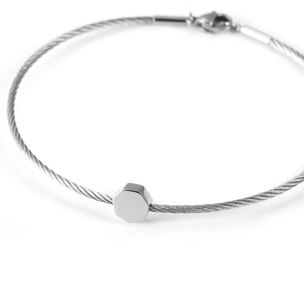 Thin cable bracelet-NSB1684ST