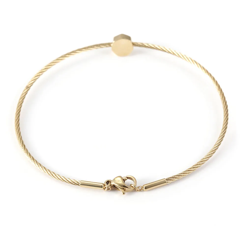 Thin cable bracelet-NSB1684ST