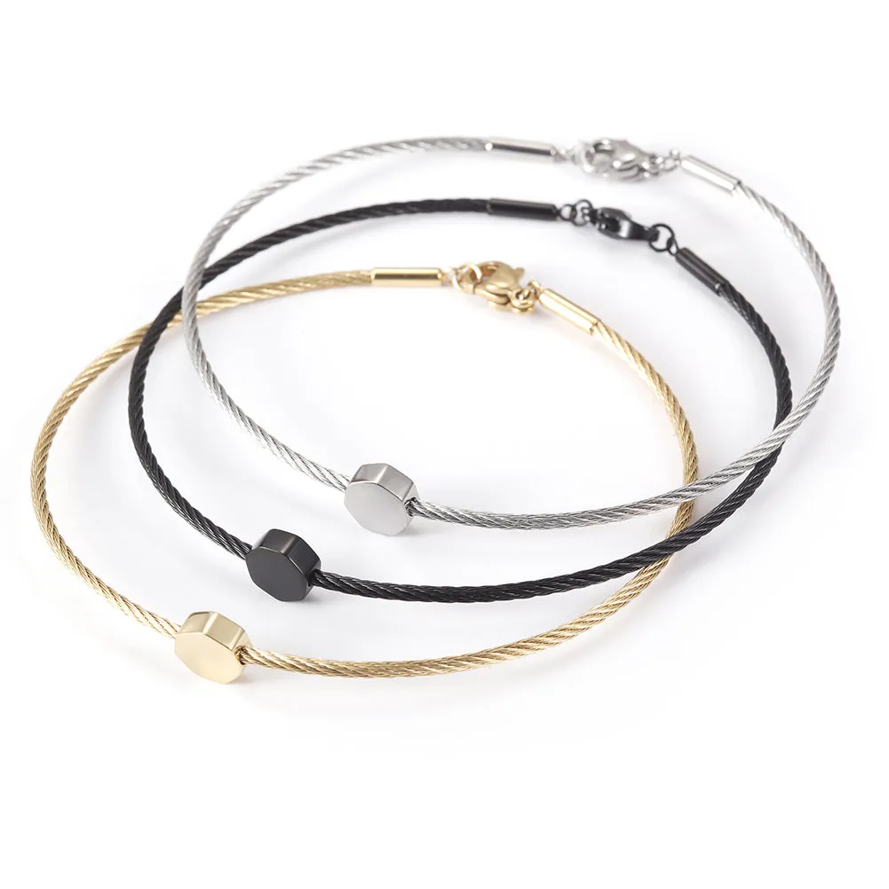 Thin cable bracelet-NSB1684ST