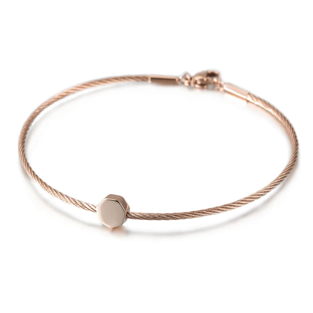 Thin cable bracelet-NSB1684ST