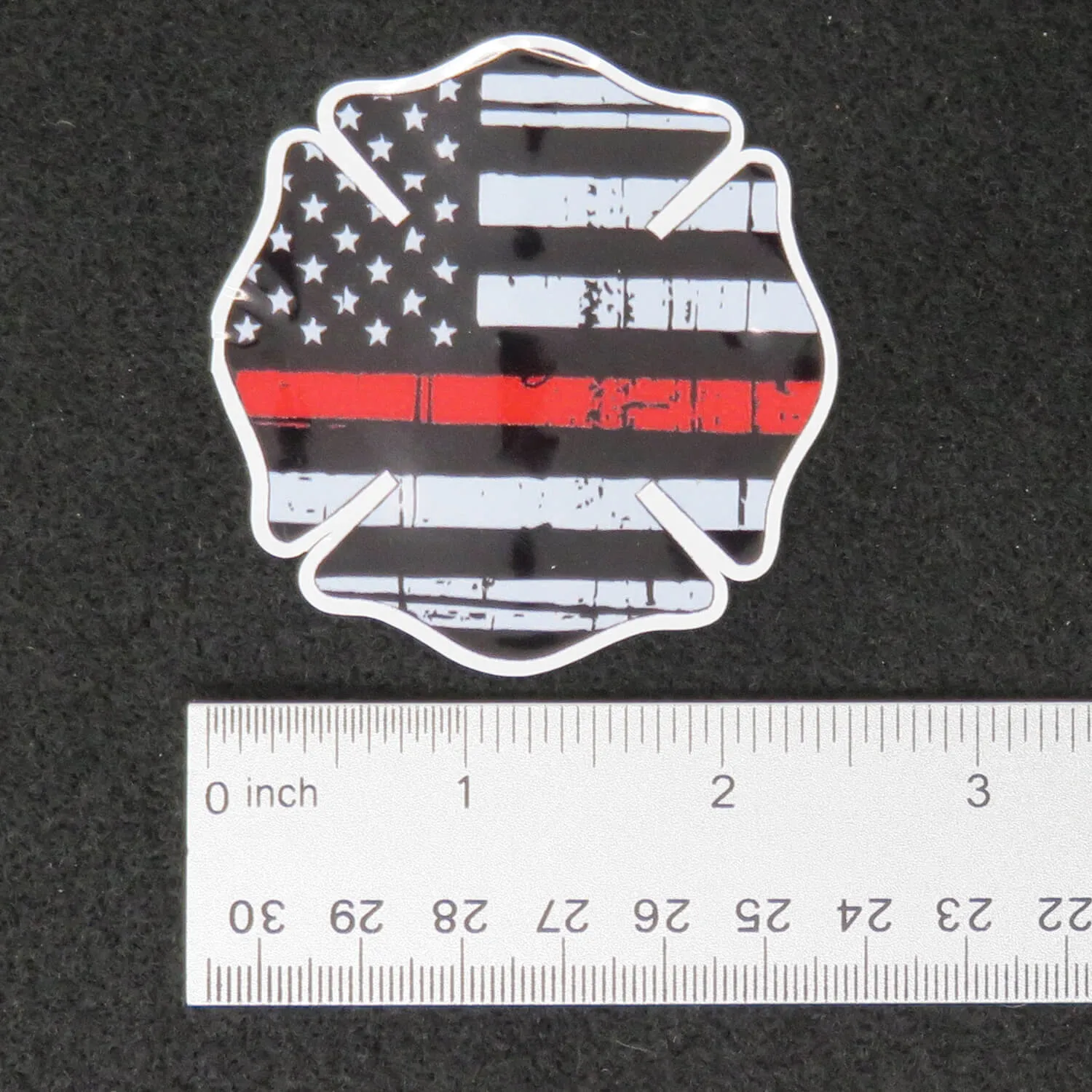 Thin Red Line Firefighter Maltese Cross Vinyl Decal