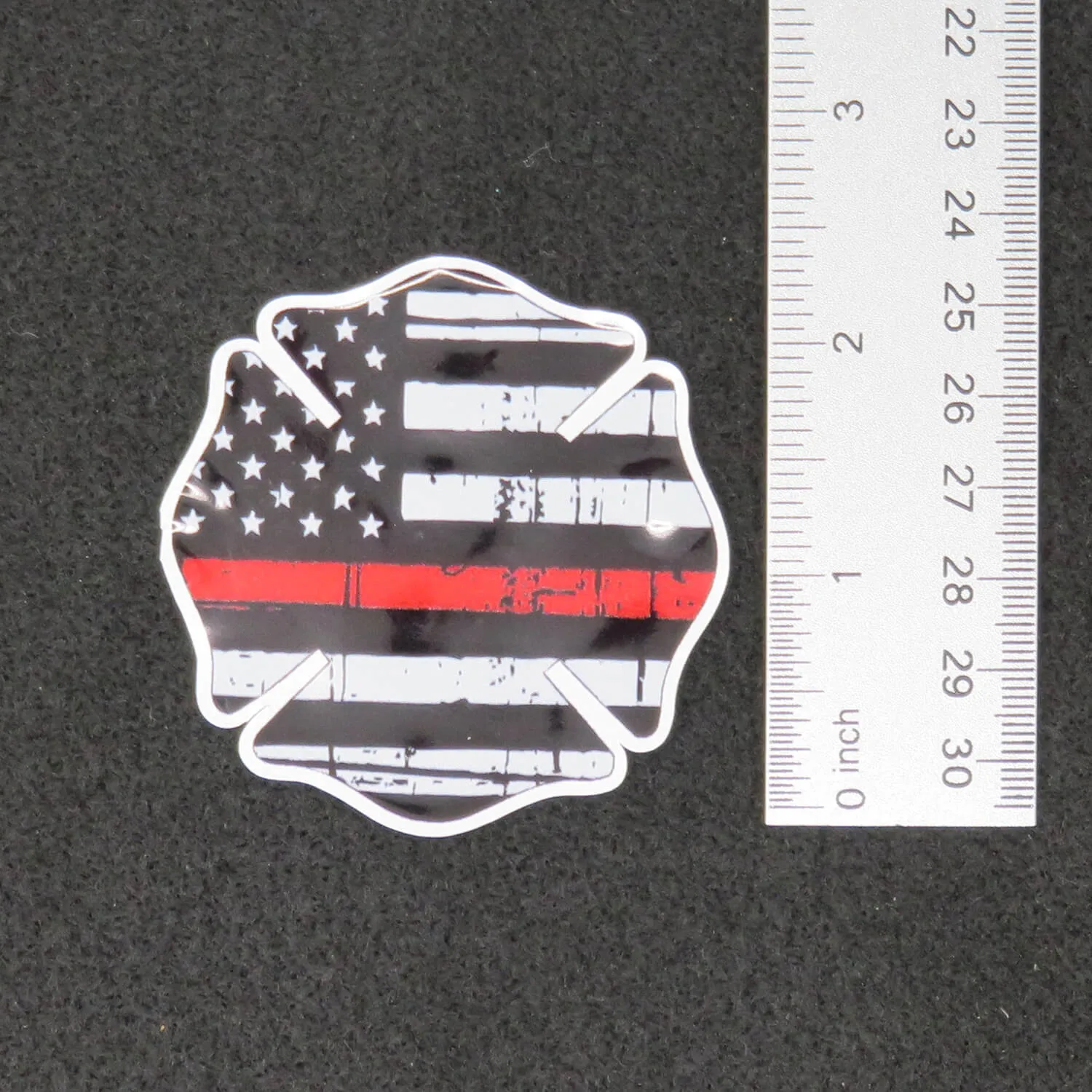 Thin Red Line Firefighter Maltese Cross Vinyl Decal