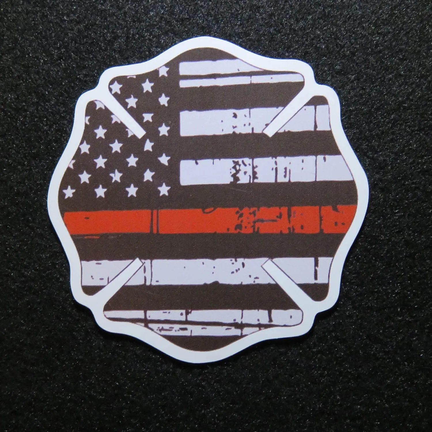 Thin Red Line Maltese Cross Magnet