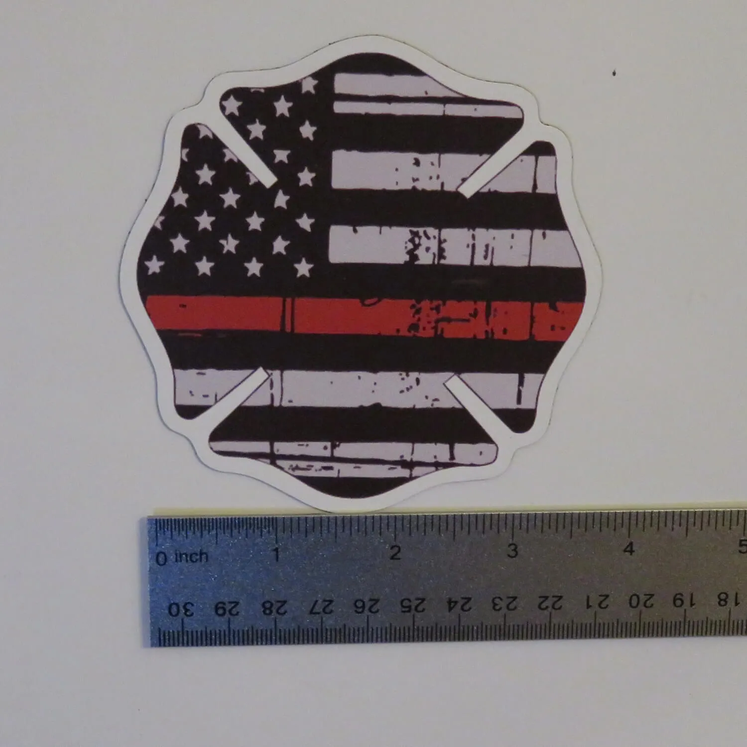 Thin Red Line Maltese Cross Magnet