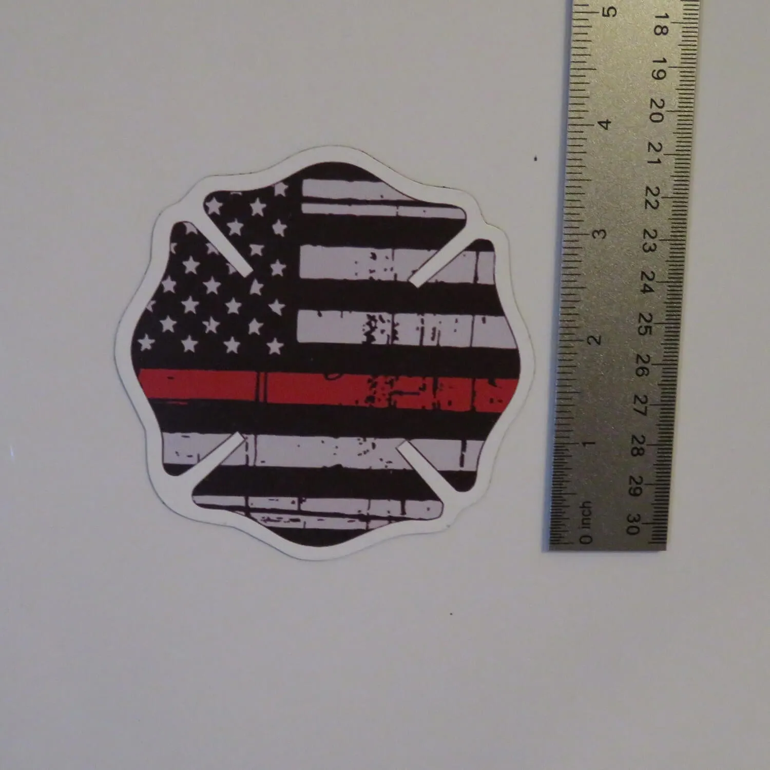 Thin Red Line Maltese Cross Magnet