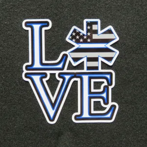 Thin White Line LOVE Star of Life EMS EMT Vinyl Decal