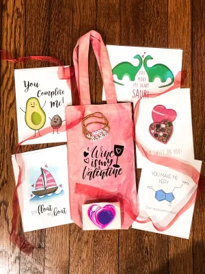 Tie-Dye Wine Tote - Wine is My Valentine