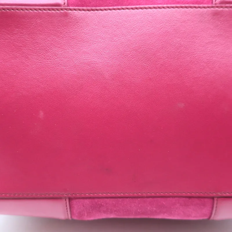 Tod's Joy Small Flap Hobo Raspberry Suede & Leather Shoulder Bag